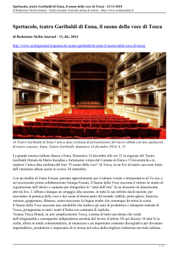 Spettacolo, teatro Garibaldi di Enna, il suono della