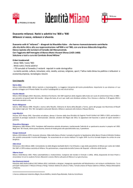 Duecento milanesi. Nativi e adottivi tra `800 e `900