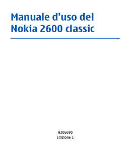 Manuale d`uso del Nokia 2600 classic