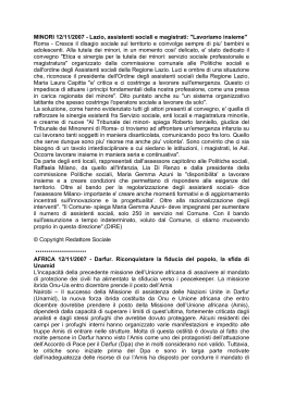 MINORI 12/11/2007 - Lazio, assistenti sociali e magistrati