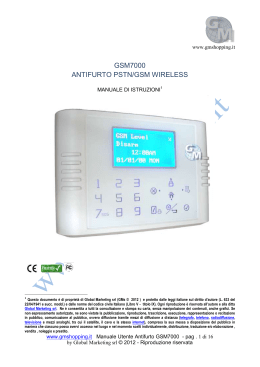 Manuale ANTIFURTO WIRELESS GSM7000