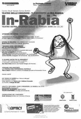 Inrabi&agrave;. Teatro delle emozioni - Ti racconto la mia
