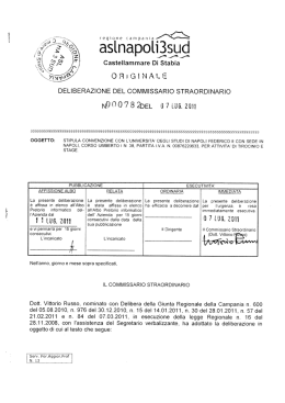 ORIGINALE DELIBERAZIONE DEL