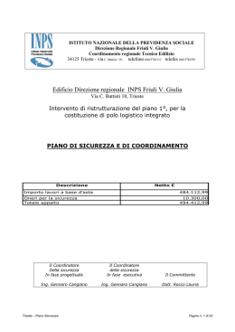 Intervento di ristrutturazione del piano 1&deg; per la costituzione di