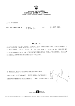 DELIBERAZIONE N. de} 3 &icirc;g - Azienda Ospedaliera "Ospedale