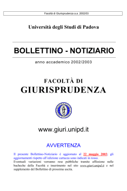 Giurisprudenza - Università degli Studi di Padova