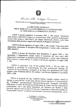 Decreto di riconoscimento Rikard Gjergji