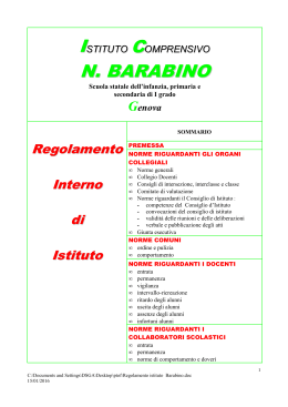 Regolamento di istituto IC Barabino