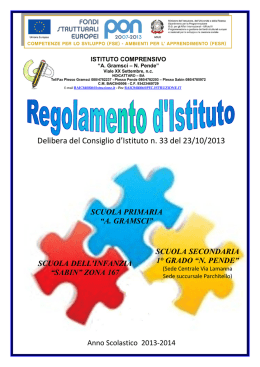 Regolamenti - Istituto Comprensivo Gramsci Pende