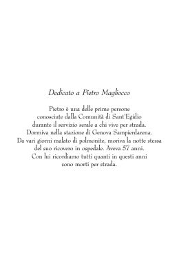 Dedicato a Pietro Magliocco
