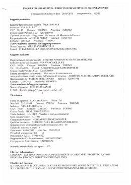 Convenzione tirocinio Barana - Centro Piemontese Studi Africani