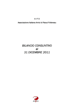 Testo integrale del bilancio di esercizio anno 2011
