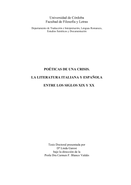 Universidad de C&oacute;rdoba Facultad de Filosof&iacute;a y Letras PO&Eacute;TICAS