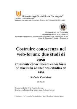Costruire conoscenza nei web-forum: due studi di caso