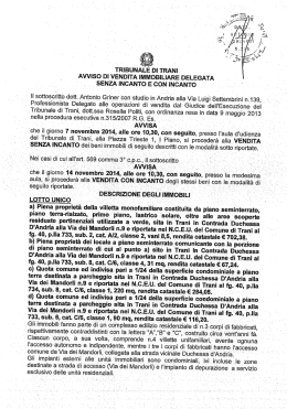 TRIBUNAE or TRANI 7 AVVISO DI VENDITA