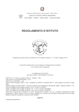 Regolamento d`Istituto - Liceo Carlo Rinaldini