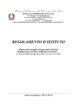 Regolamento d`Istituto 2013-14 - istituto comprensivo e. mattei