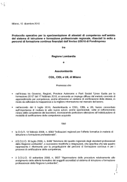 del sistema di istruzione e formazione professionale regionale