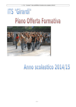 1 -ITS “G.Girardi” Piano dell`Offerta Formativa anno scolastico 2014/15