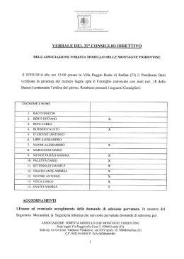 VERBALE DEL 31&deg; CONSIGLIO DIRETTIVO