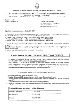 Iscrizioni Primaria 2016-17 - Istituto Comprensivo "Primo Levi"