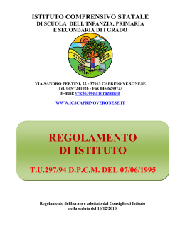 Regolamento Istituto - ICS Caprino Veronese