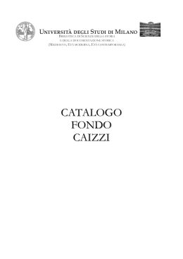 Catalogo fondo Caizzi