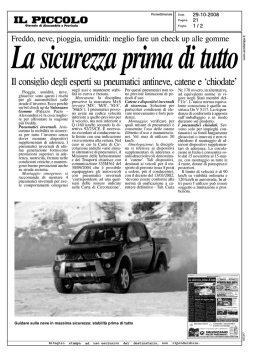il piccolo - Pneumatici sotto controllo