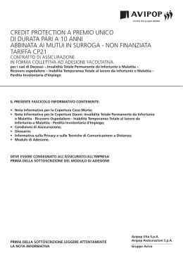 credit protection a premio unico di durata pari a 10 anni