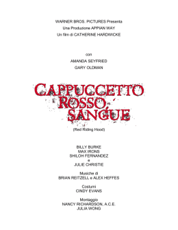 Scarica il pressbook completo di Cappuccetto Rosso