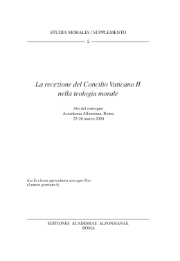 La recezione del Concilio Vaticano II nella teologia