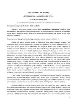 Vangelo secondo Marco, 25-10-2013, I