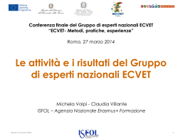 Attività e risultati del Gruppo di esperti nazionali ECVET (C. Villante