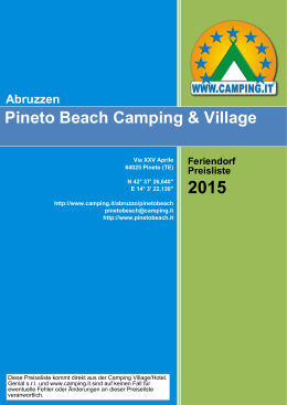 Pineto Beach Camping & Village Preiseliste