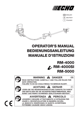 OPERATOR`S MANUAL BEDIENUNGSANLEITUNG MANUALE D