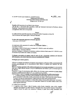N. 21/1997 RGE (cui &egrave; riunita la n. 42/1997 RGE)