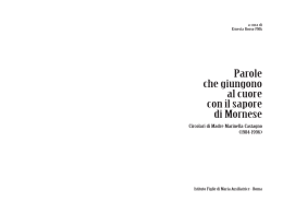 Parole che giungono al cuore con il sapore di Mornese