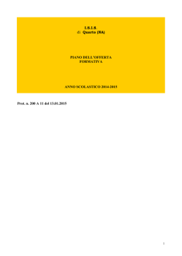 I.S.I.S. di Quarto (NA) PIANO DELL`OFFERTA FORMATIVA ANNO
