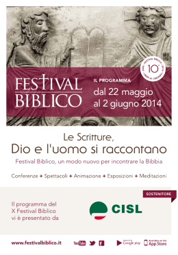 Festival Biblico 2014_Programma Cisl