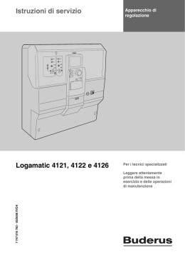 Istruzioni di servizio Logamatic 4121, 4122 e 4126