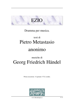 EZIO Pietro Metastasio anonimo Georg Friedrich Händel