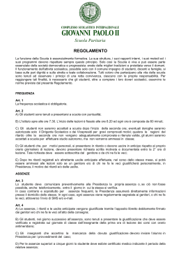 Regolamento - Istituto Giovanni Paolo II