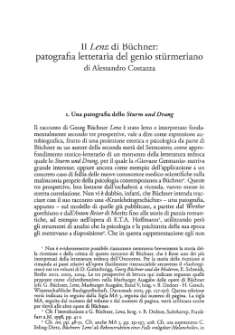 Il Lenz di Biichner: patografia letteraria del genio stiirmeriano