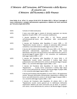 Schema di Decreto Interministeriale aprile 2014