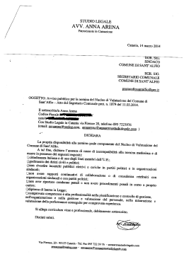 Curriculum componente di valutazione Avv