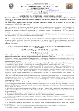 Regolamento Sezione Secondaria - Istituto Comprensivo "Aristide