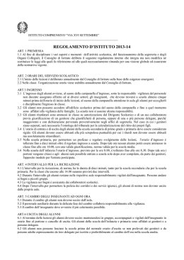regolamento d`istituto 2013-14 - Istituto Comprensivo Civitavecchia 1