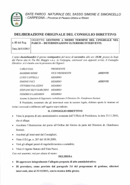 deliberazione originale del consiglio direttivo