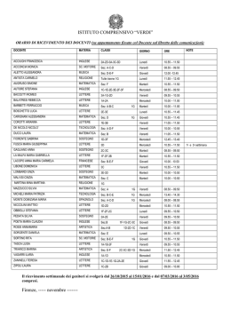 orari ricevimento docenti