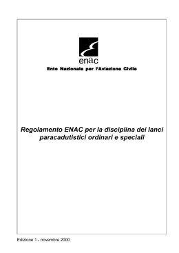 REGOLAMENTO ENAC 2000 Regolamento che disciplina il lancio